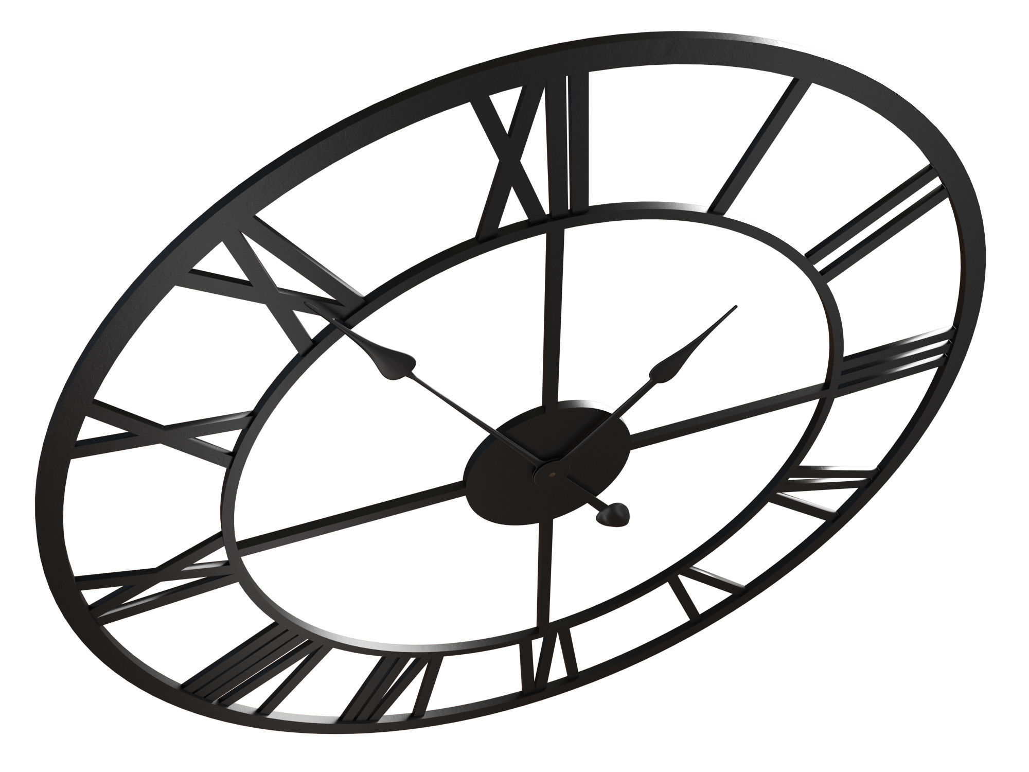 Wall Clock Metal 3D model_1
