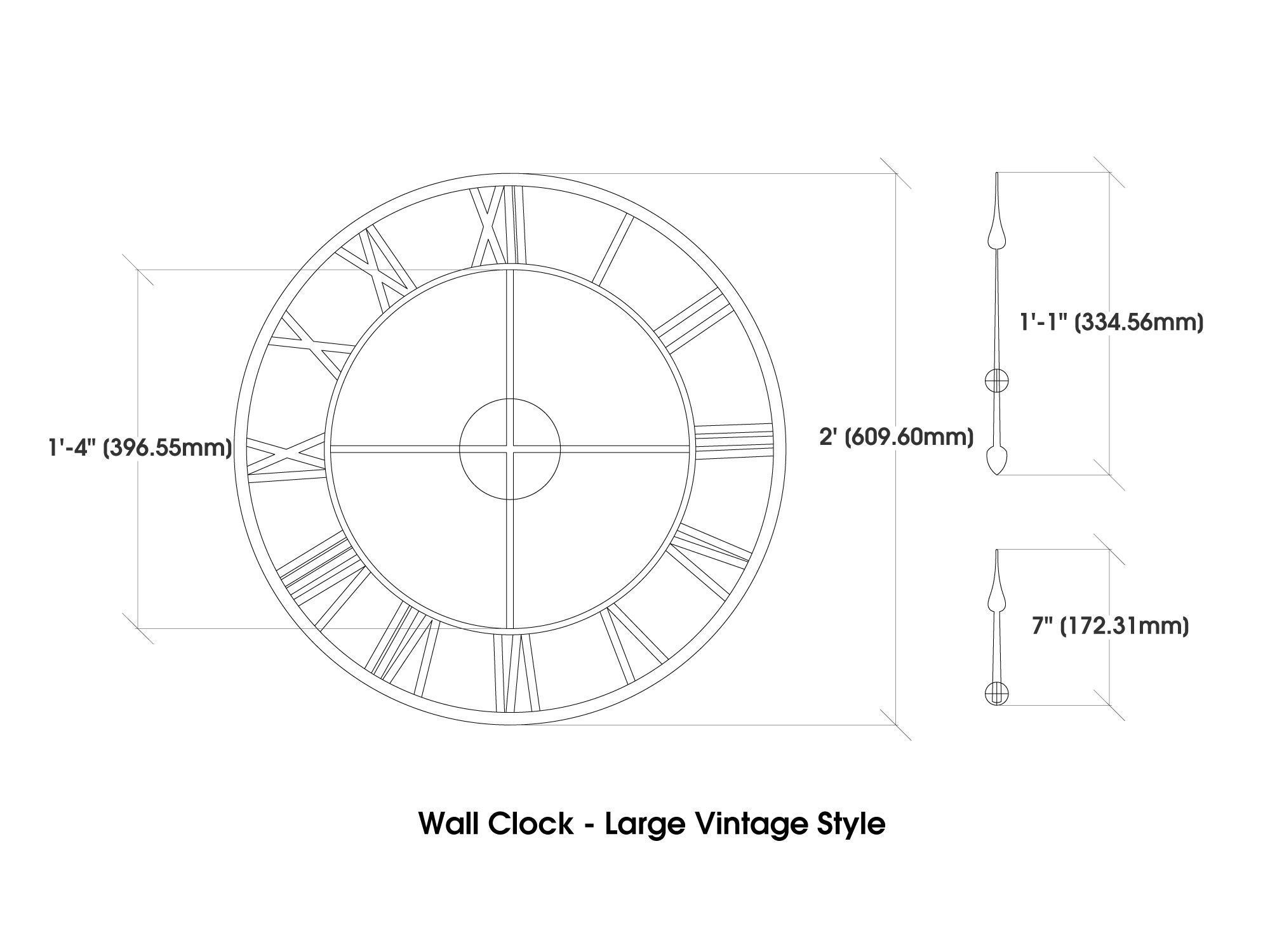 Wall Clock Metal 3D model_6
