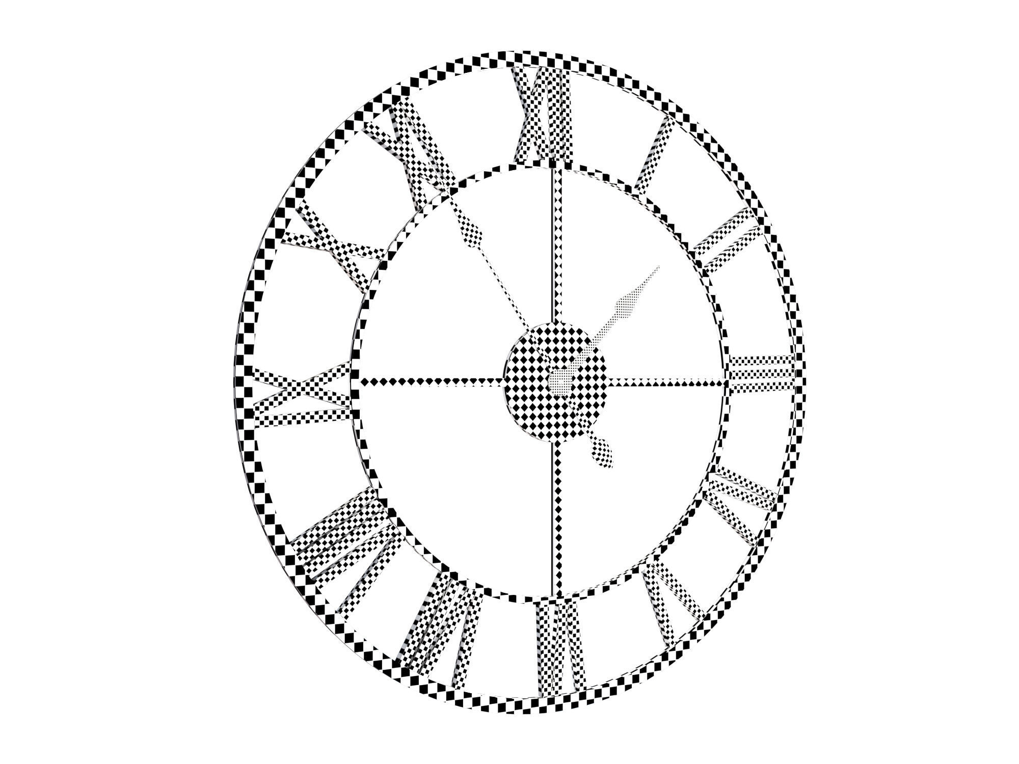 Wall Clock Metal 3D model_5