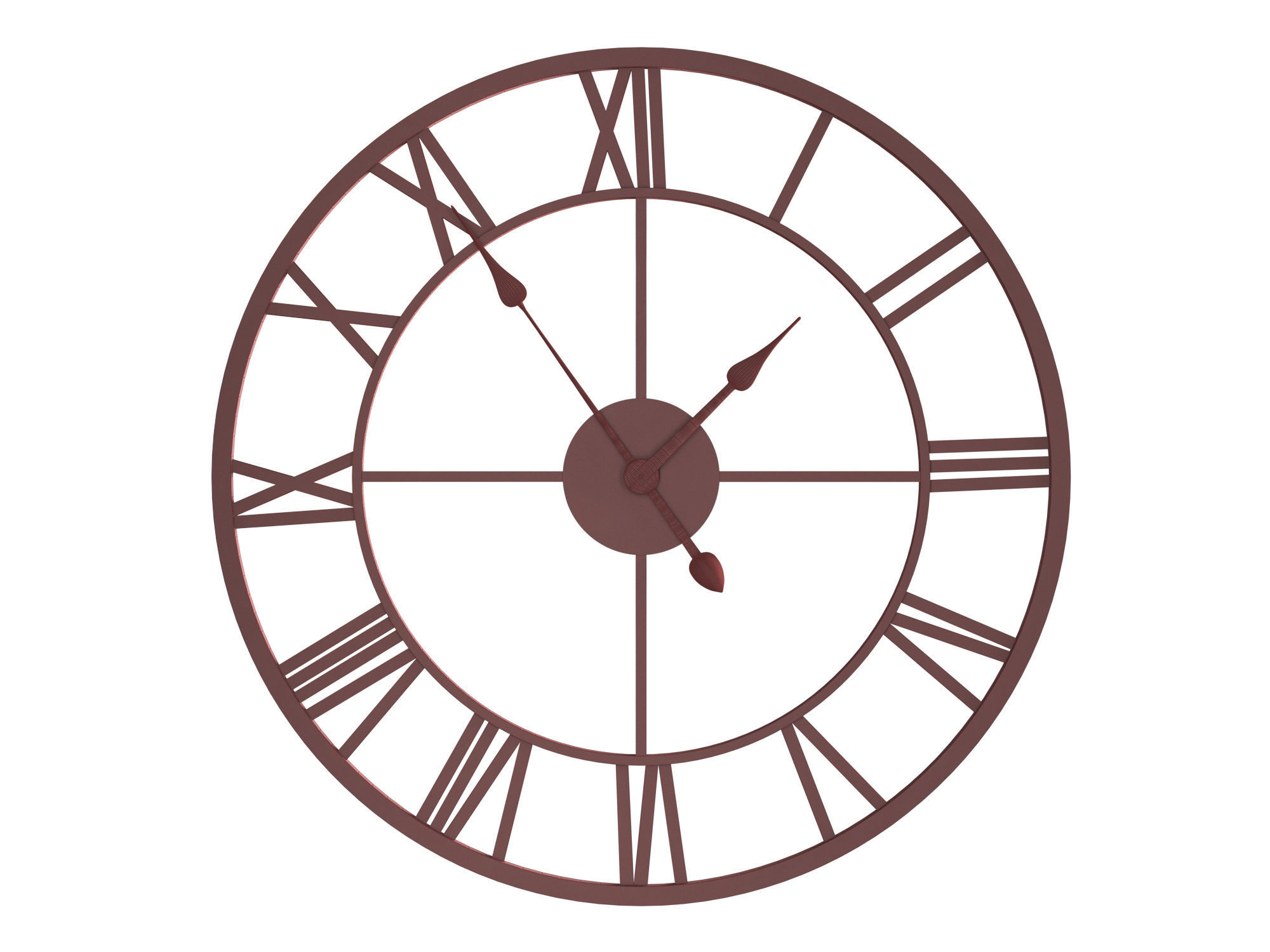 Wall Clock Metal 3D model_3