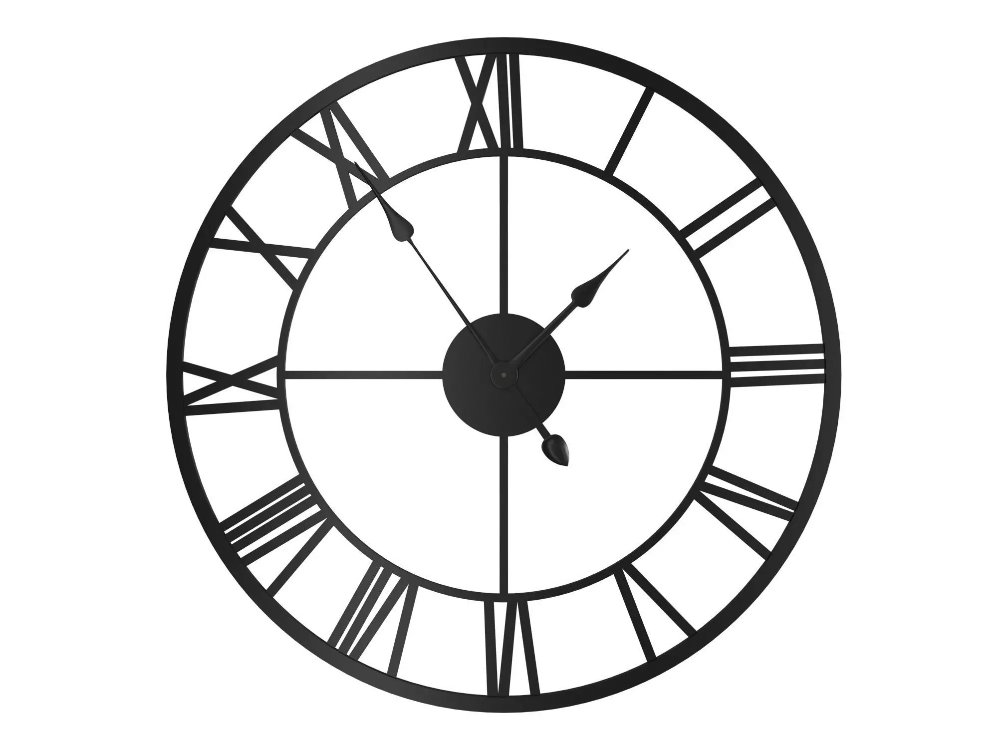Wall Clock Metal 3D model_0