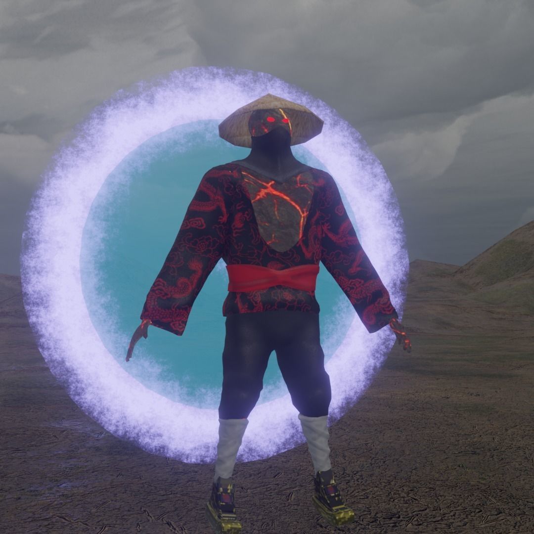 Samurai Animation Transformation Teleport Ready to Play Low-poly 3D model_1