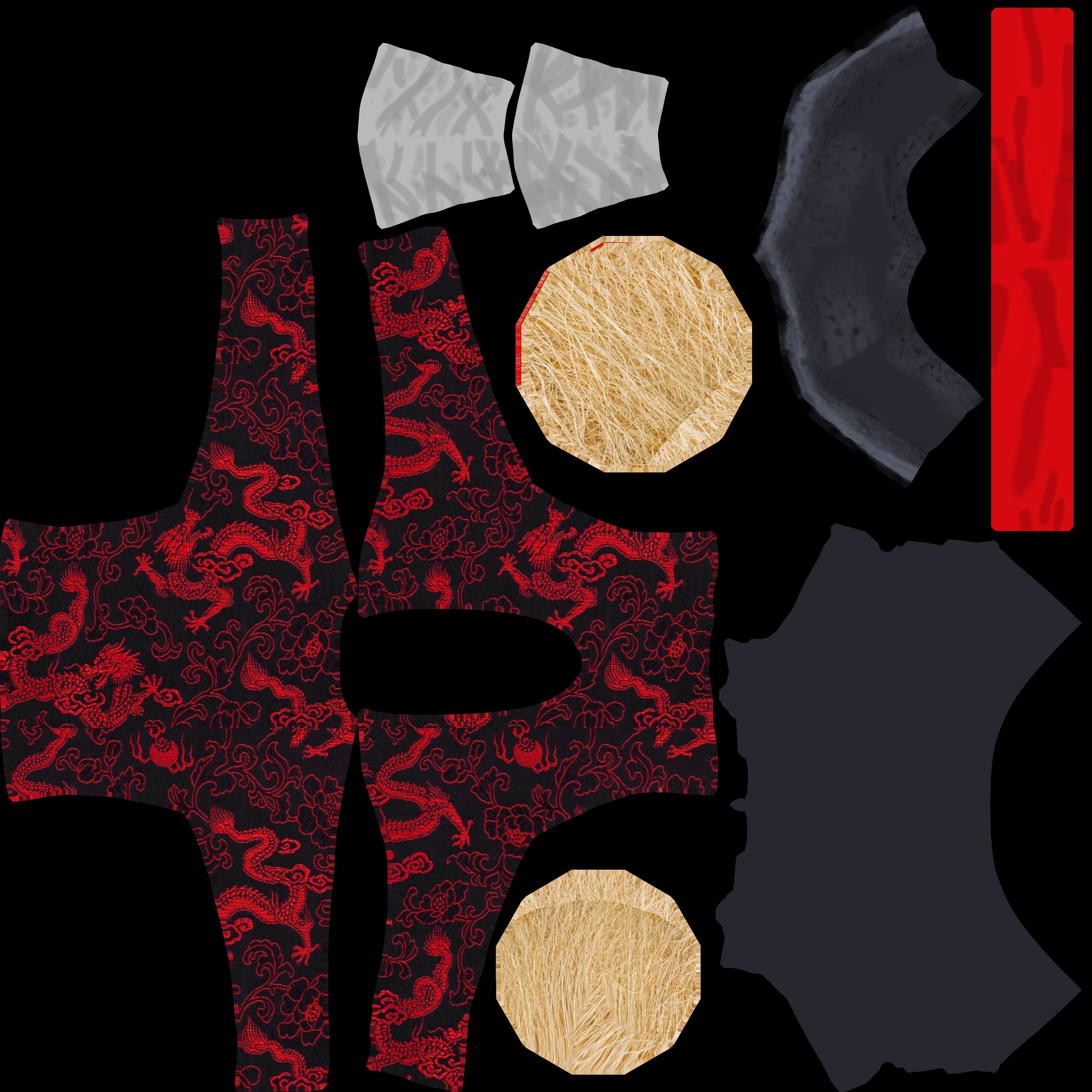 Samurai Animation Transformation Teleport Ready to Play Low-poly 3D model_14