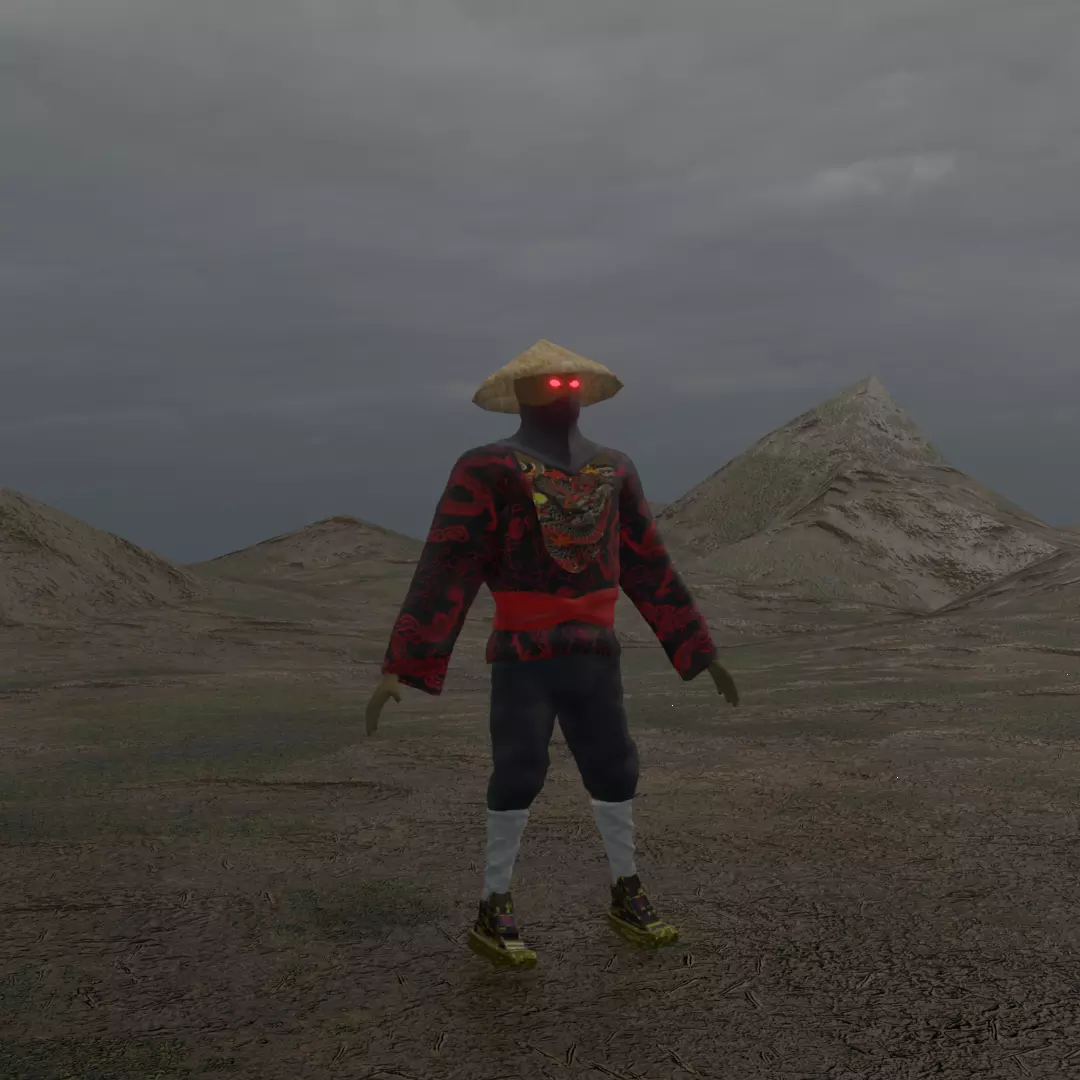 Samurai Animation Transformation Teleport Ready to Play Low-poly 3D model_0