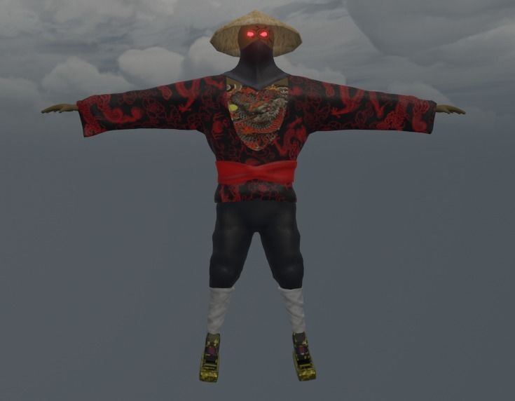 Samurai Animation Transformation Teleport Ready to Play Low-poly 3D model_2