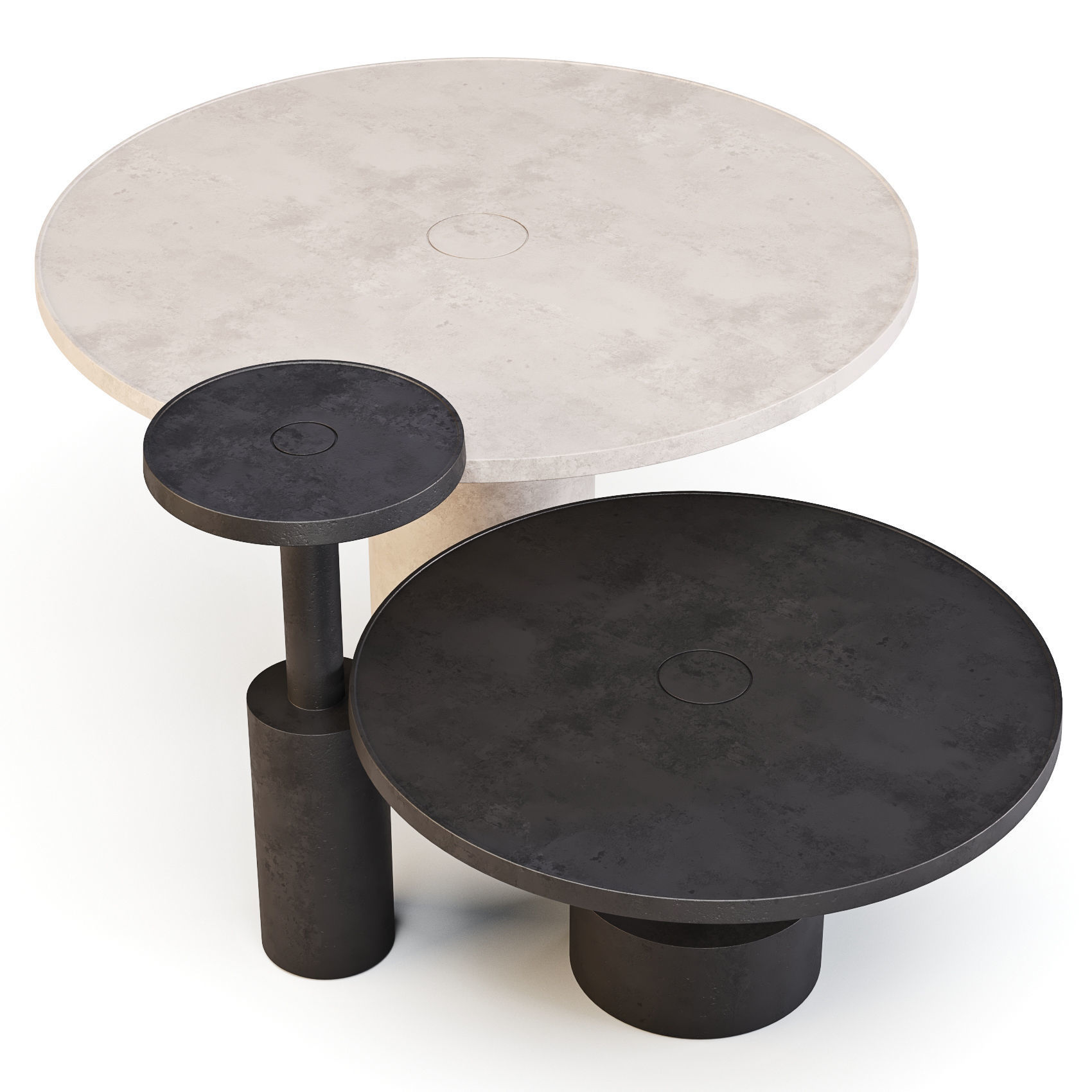 Baxter Pilar - Coffee and Side Table Set 02 3D model_2