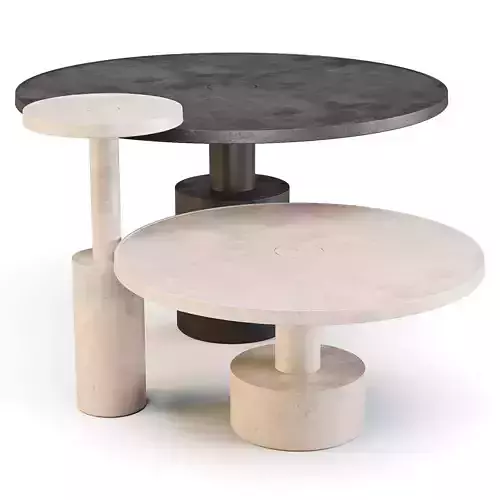 Baxter Pilar - Coffee and Side Table Set 02 3D model