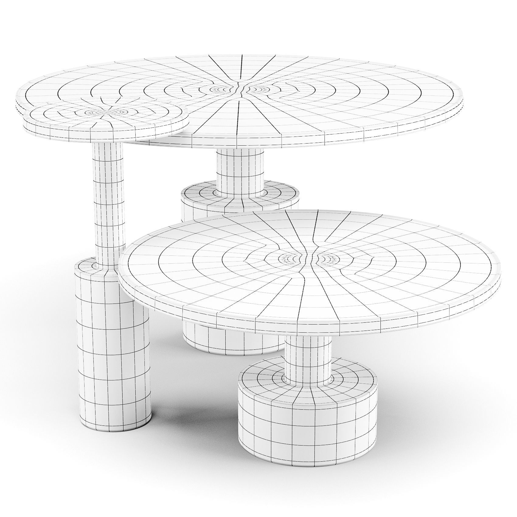 Baxter Pilar - Coffee and Side Table Set 02 3D model_1