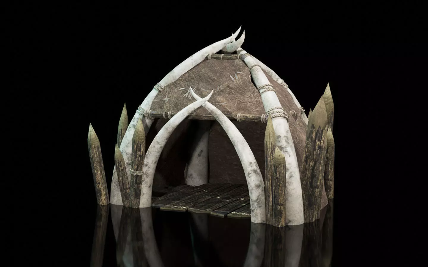 orc hut-house Low-poly 3D model_0