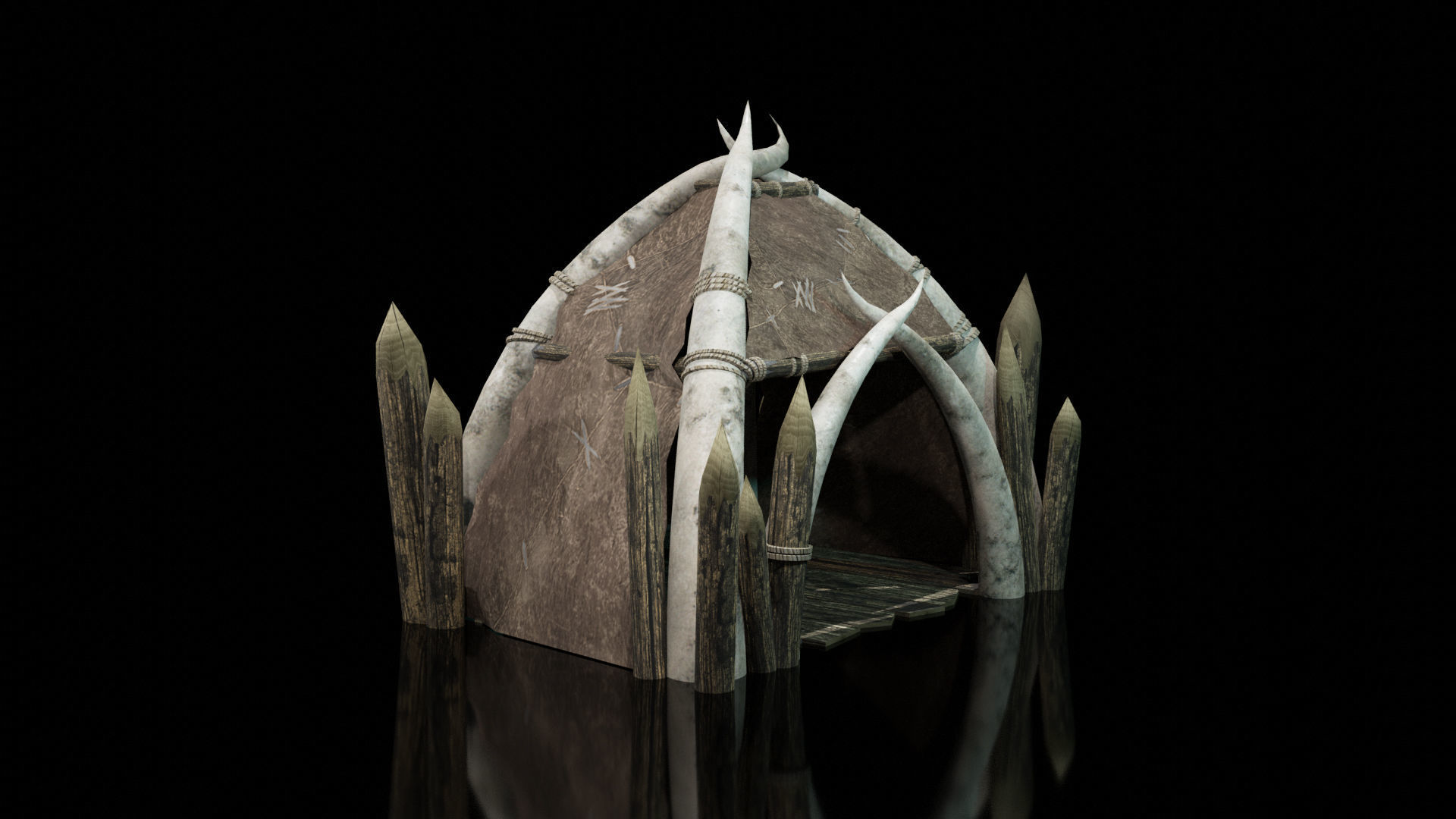 orc hut-house Low-poly 3D model_1