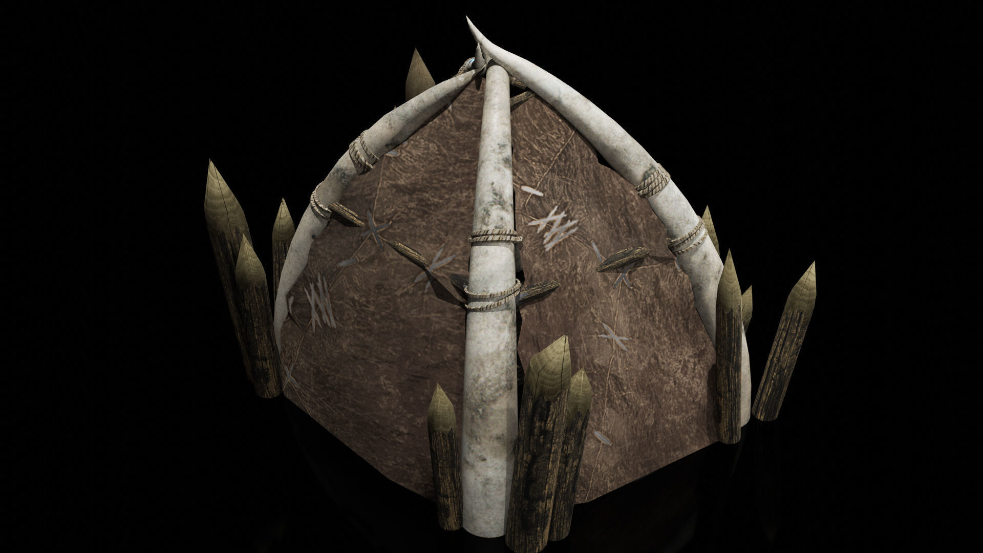 orc hut-house Low-poly 3D model_2