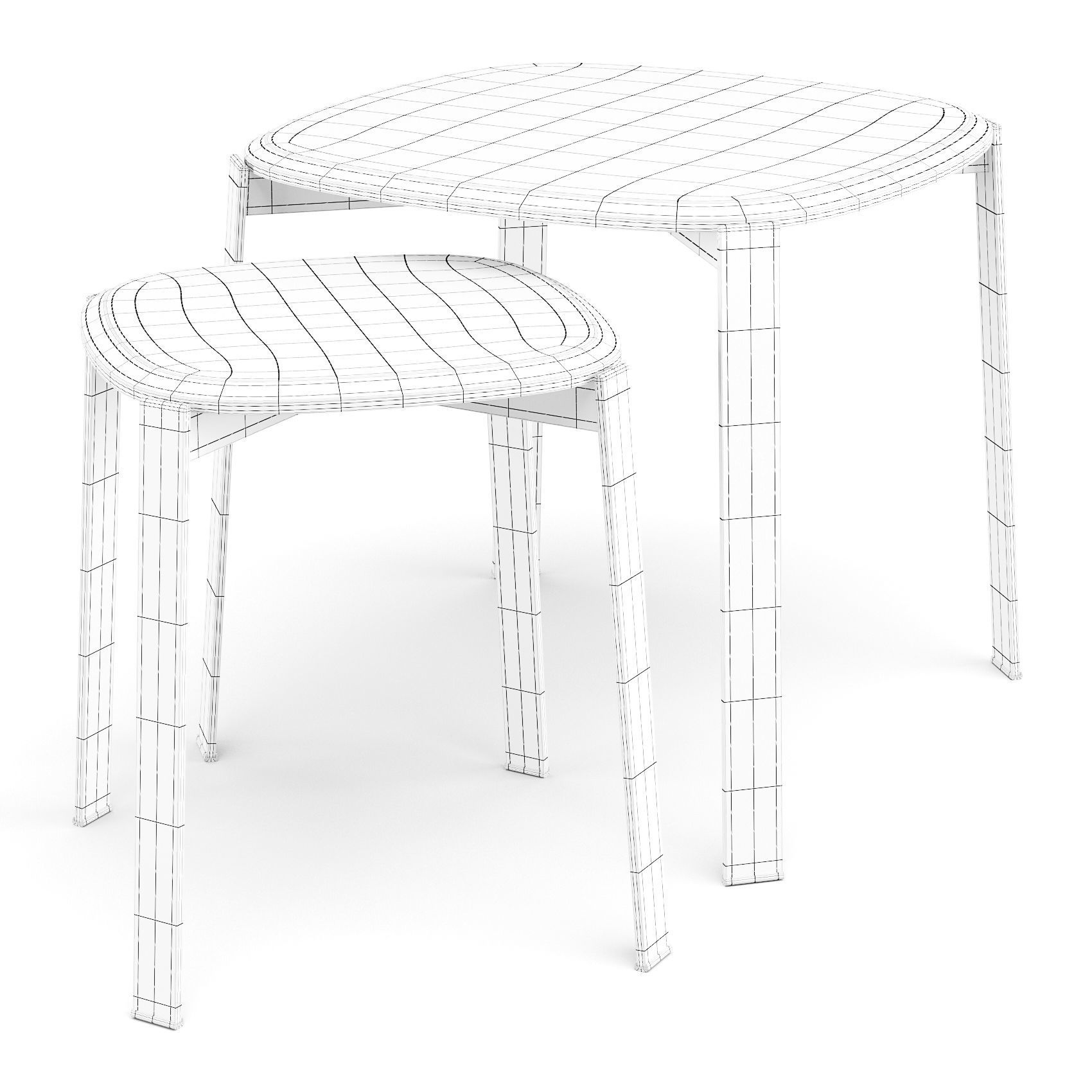 Porada Coquet - Coffee and Side Table 3D model_2