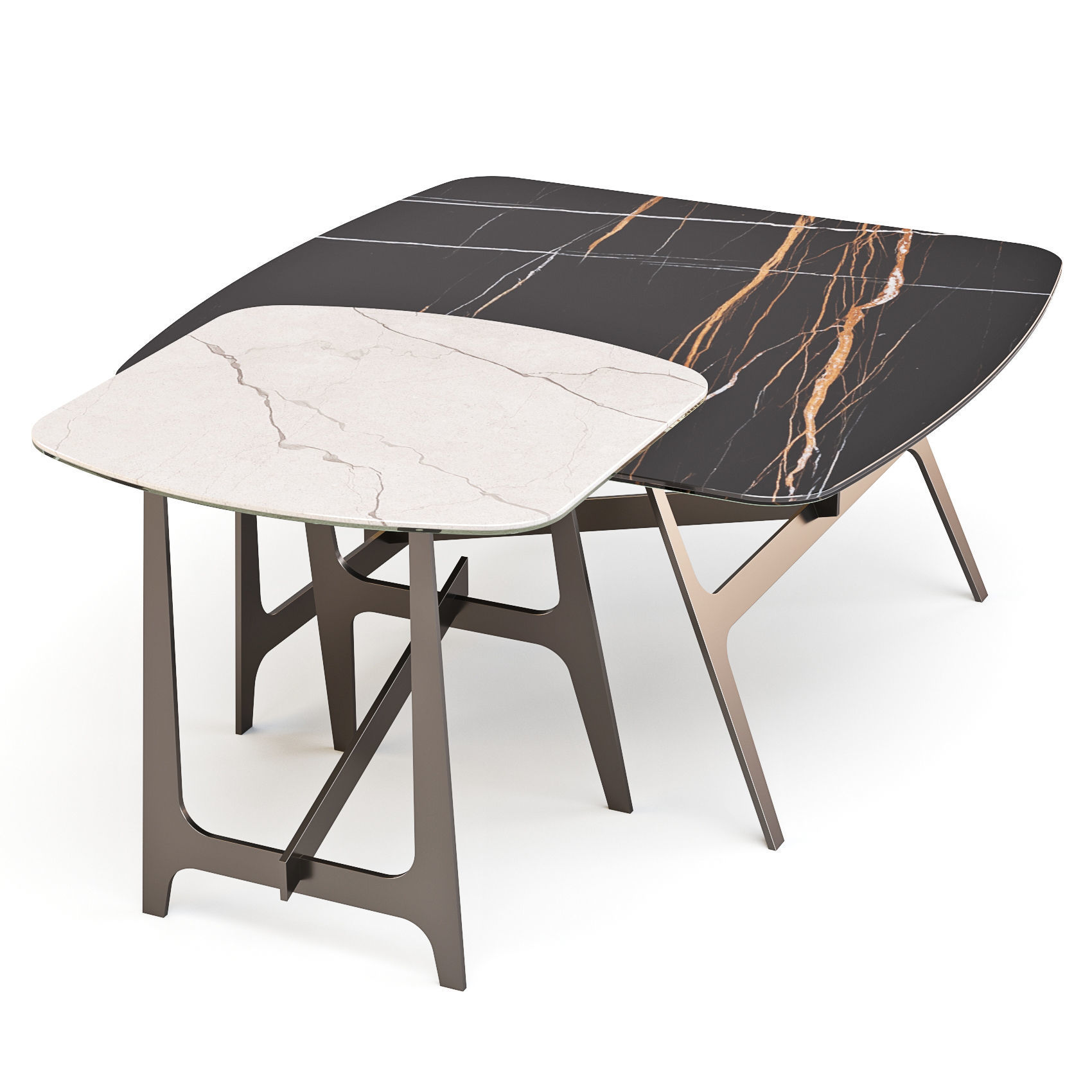 Bonaldo Slot - Coffee and Side Tables Set 01 3D model_2