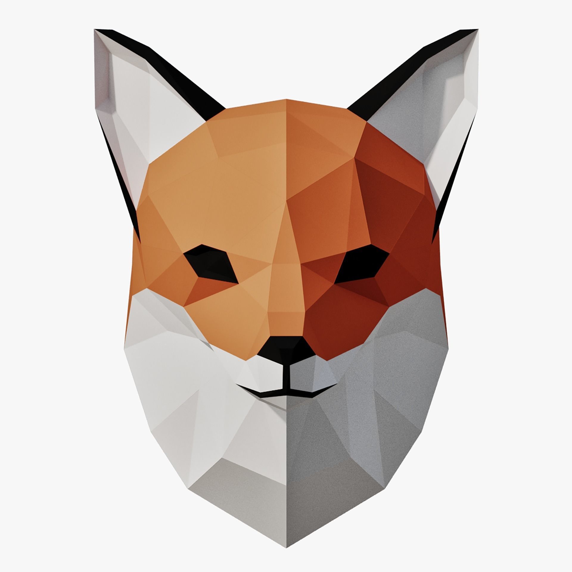 Paper Animal Heads Low-poly 3D model_10