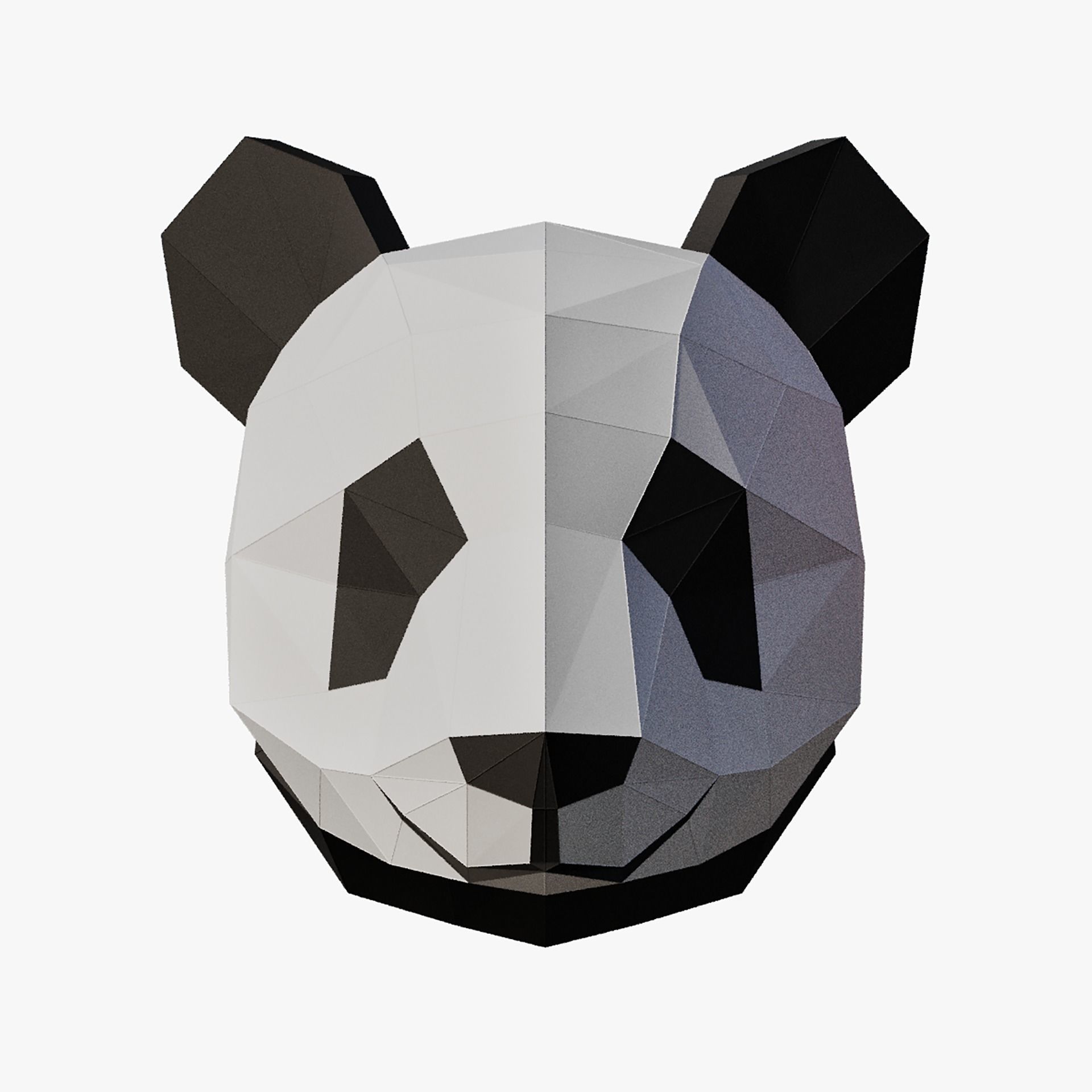 Paper Animal Heads Low-poly 3D model_5