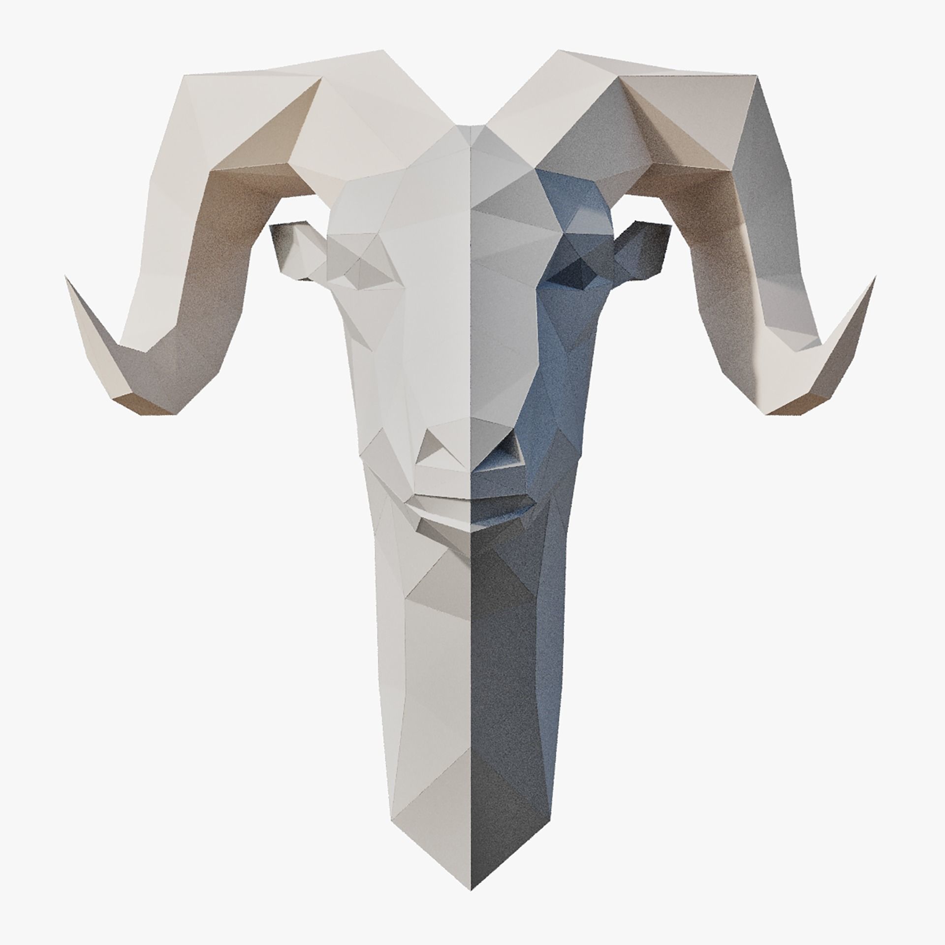 Paper Animal Heads Low-poly 3D model_8