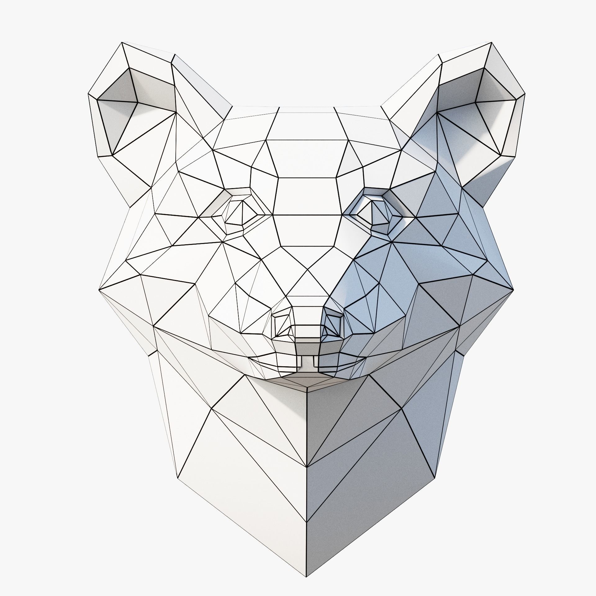 Paper Animal Heads Low-poly 3D model_11