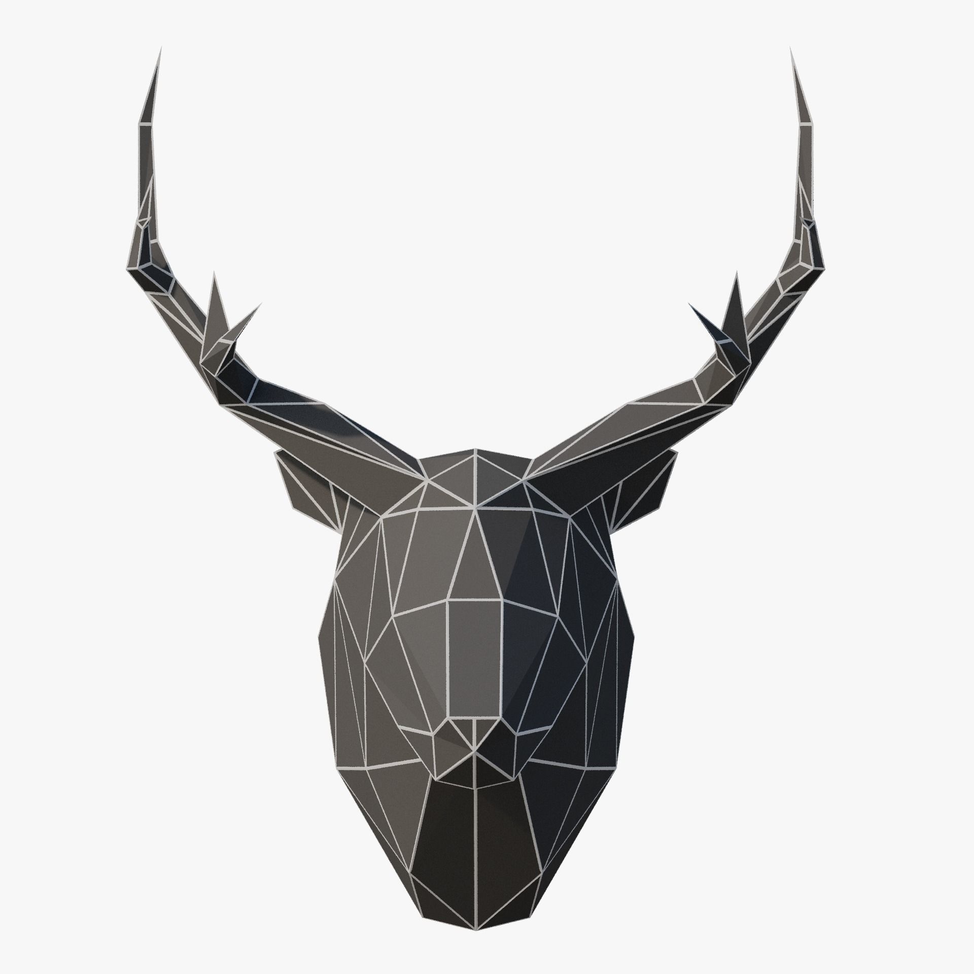 Paper Animal Heads Low-poly 3D model_3