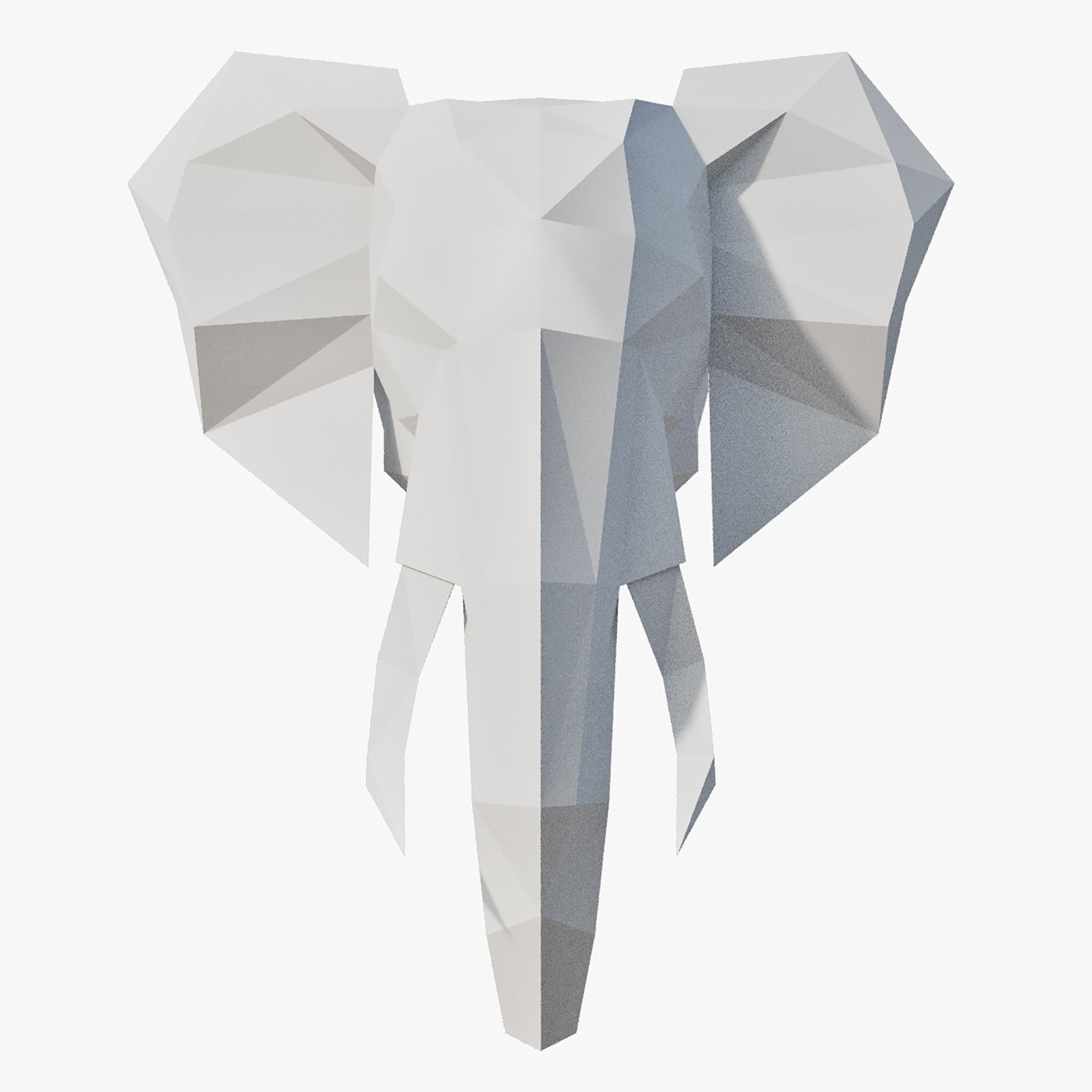 Paper Animal Heads Low-poly 3D model_7