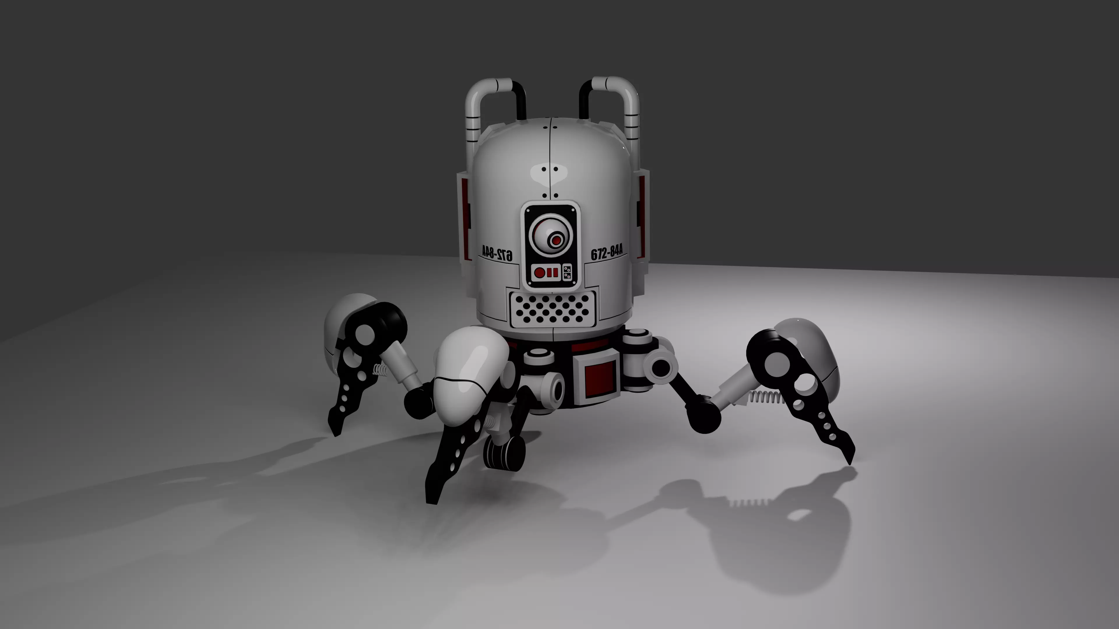 Animated Robot with Blender Low-poly 3D model_0