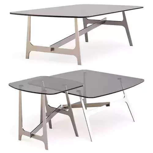 Bonaldo Slot - Coffee and Side Tables Set 02 3D model