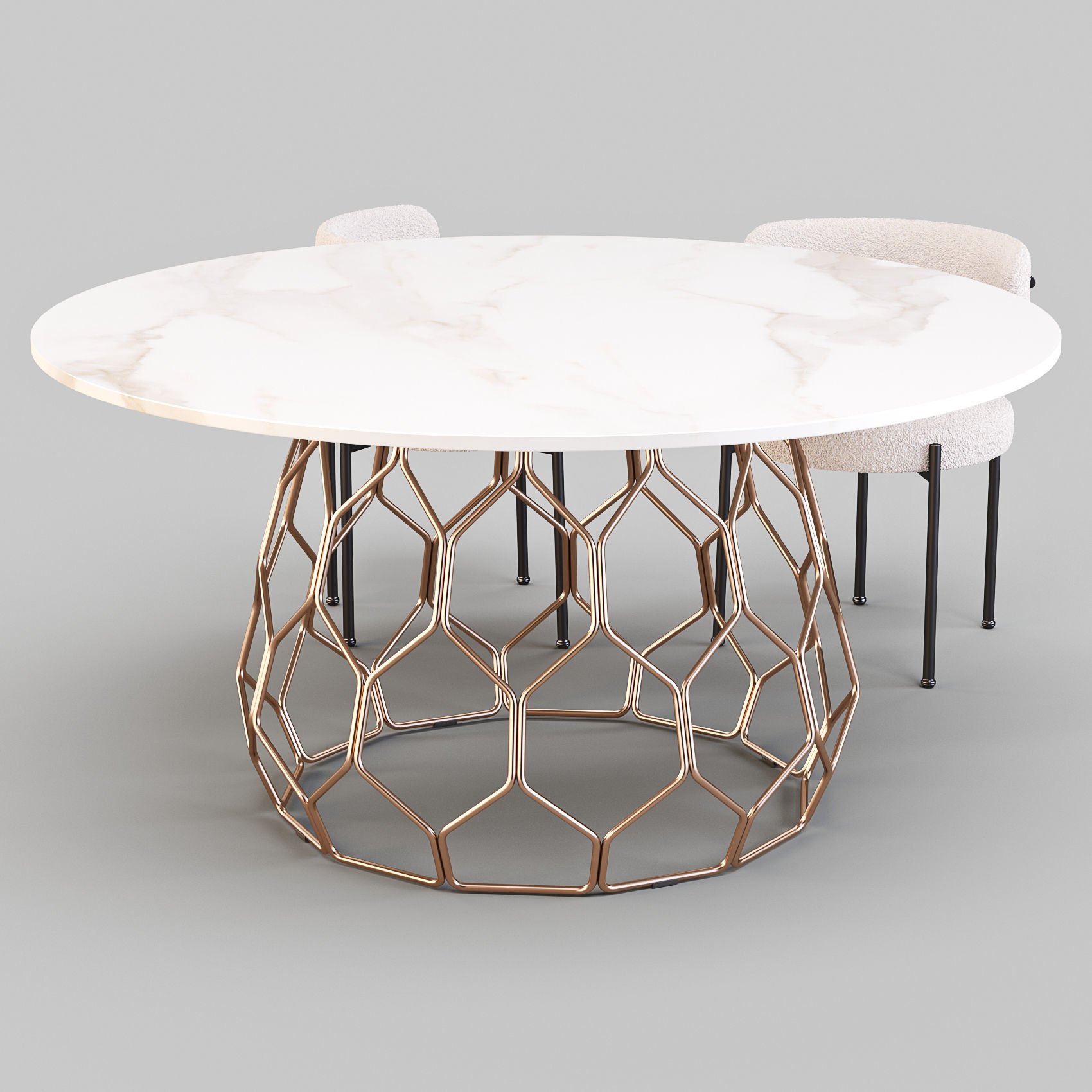 Dining Set CB2 - Circuit Table and Inesse Chair 3D model_2