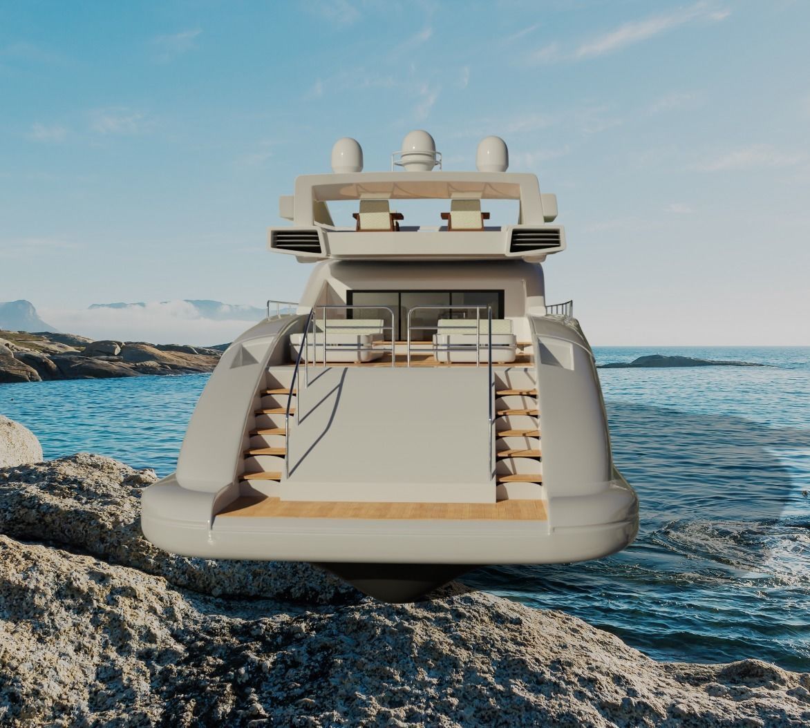 yacht 3d modeling  Low-poly 3D model_2