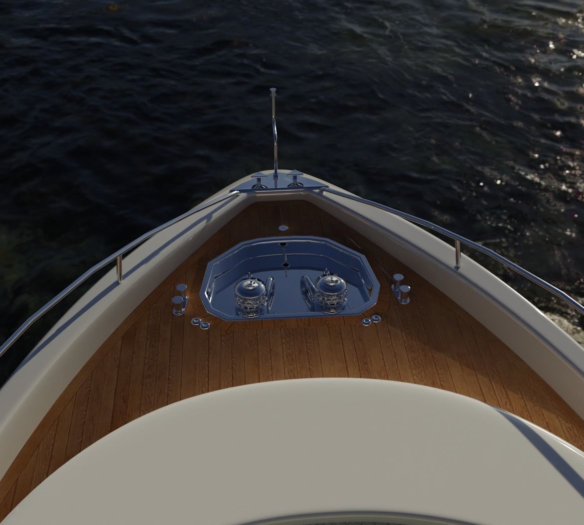 yacht 3d modeling  Low-poly 3D model_3