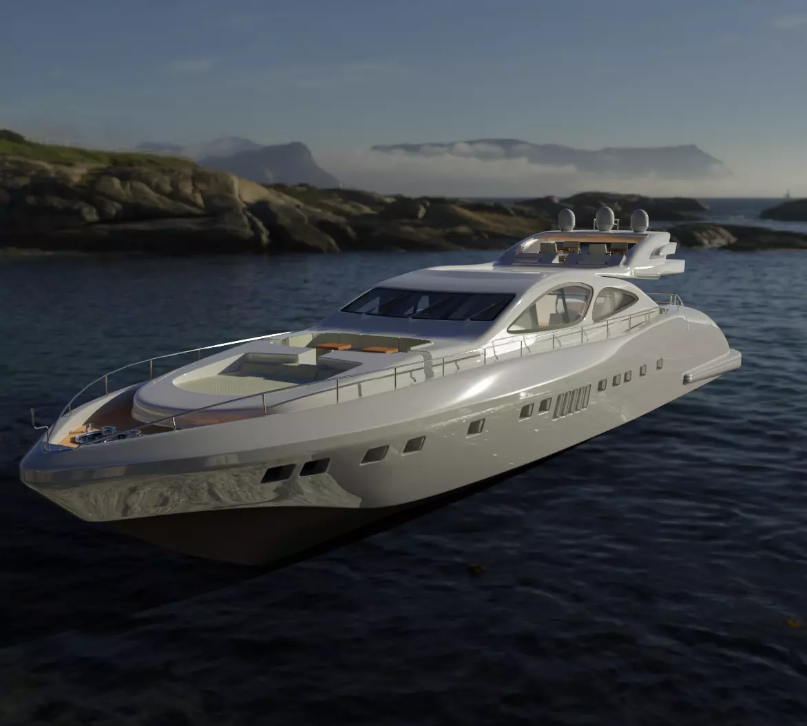 yacht 3d modeling  Low-poly 3D model_0