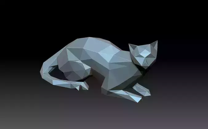 lowpoly cat polygonal