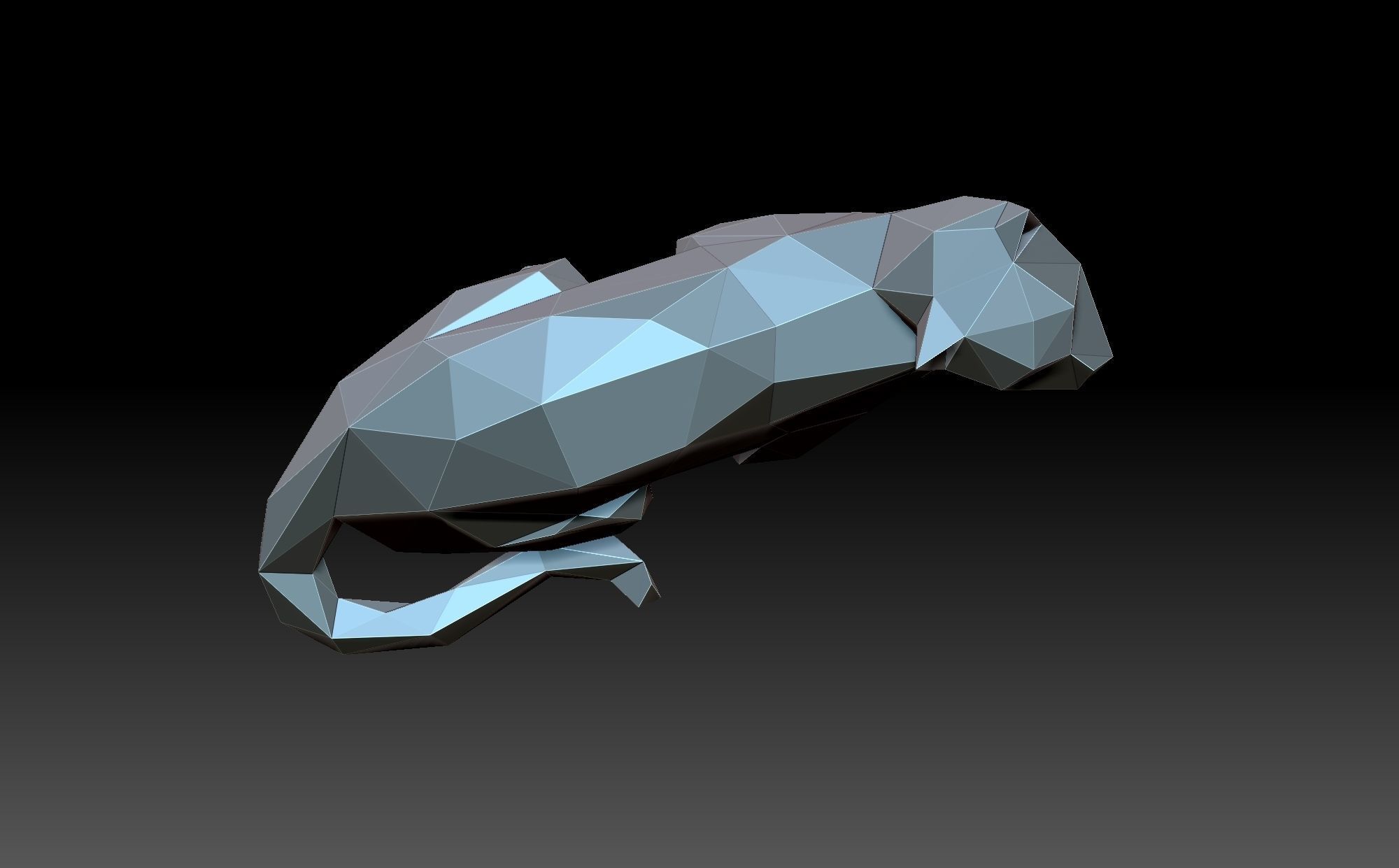 lowpoly cat polygonal 3D print model_3