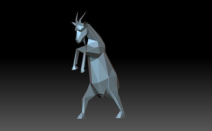 Low poly goat 3D print model