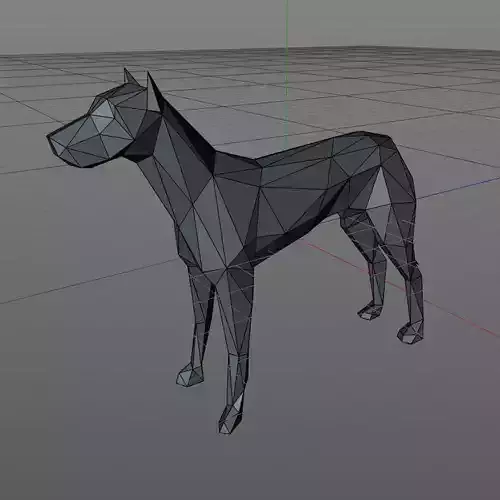 low poly dog polygonal