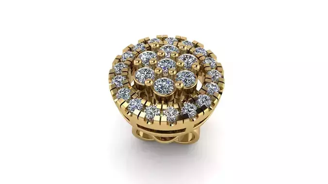 EYP-006 gold ring with diamonds 3D print model