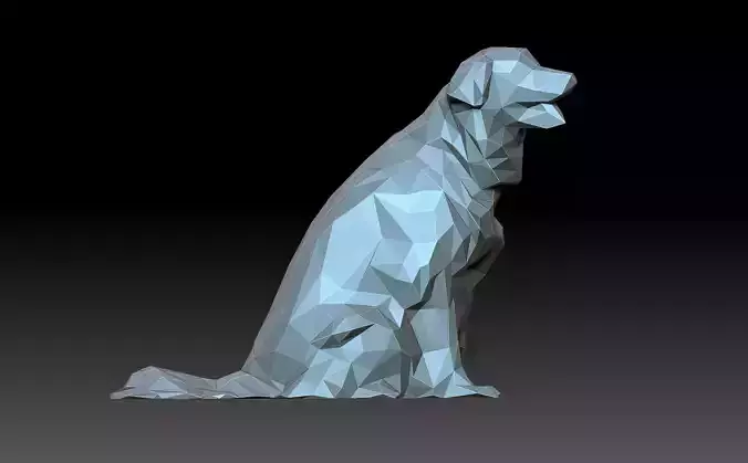 Low poly labrador polygonal dog