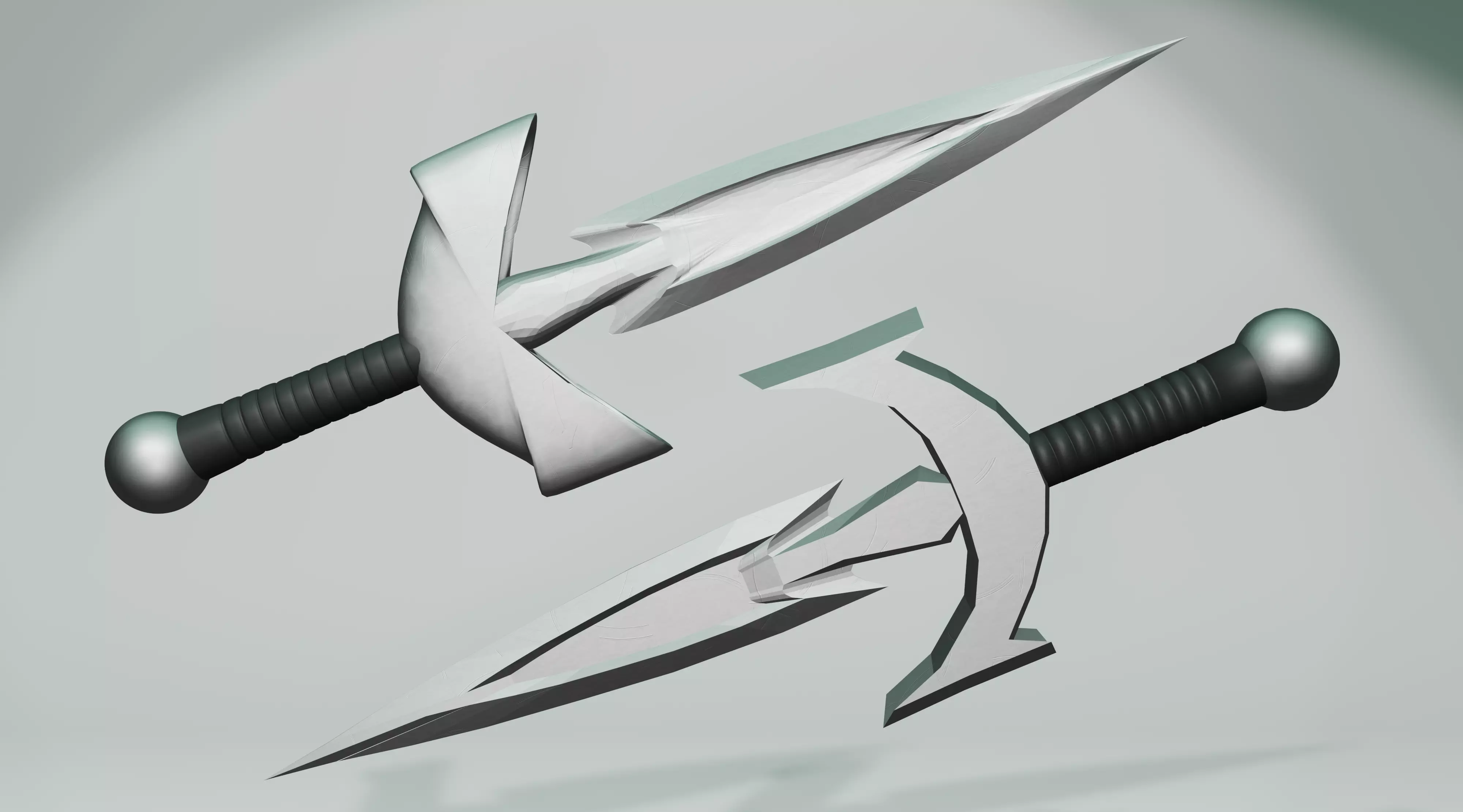 Daggers pair of swords Free 3D model