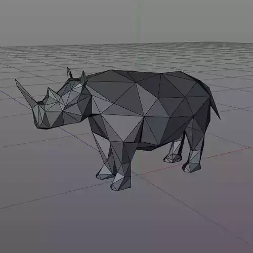 Low poly rhino in polygons