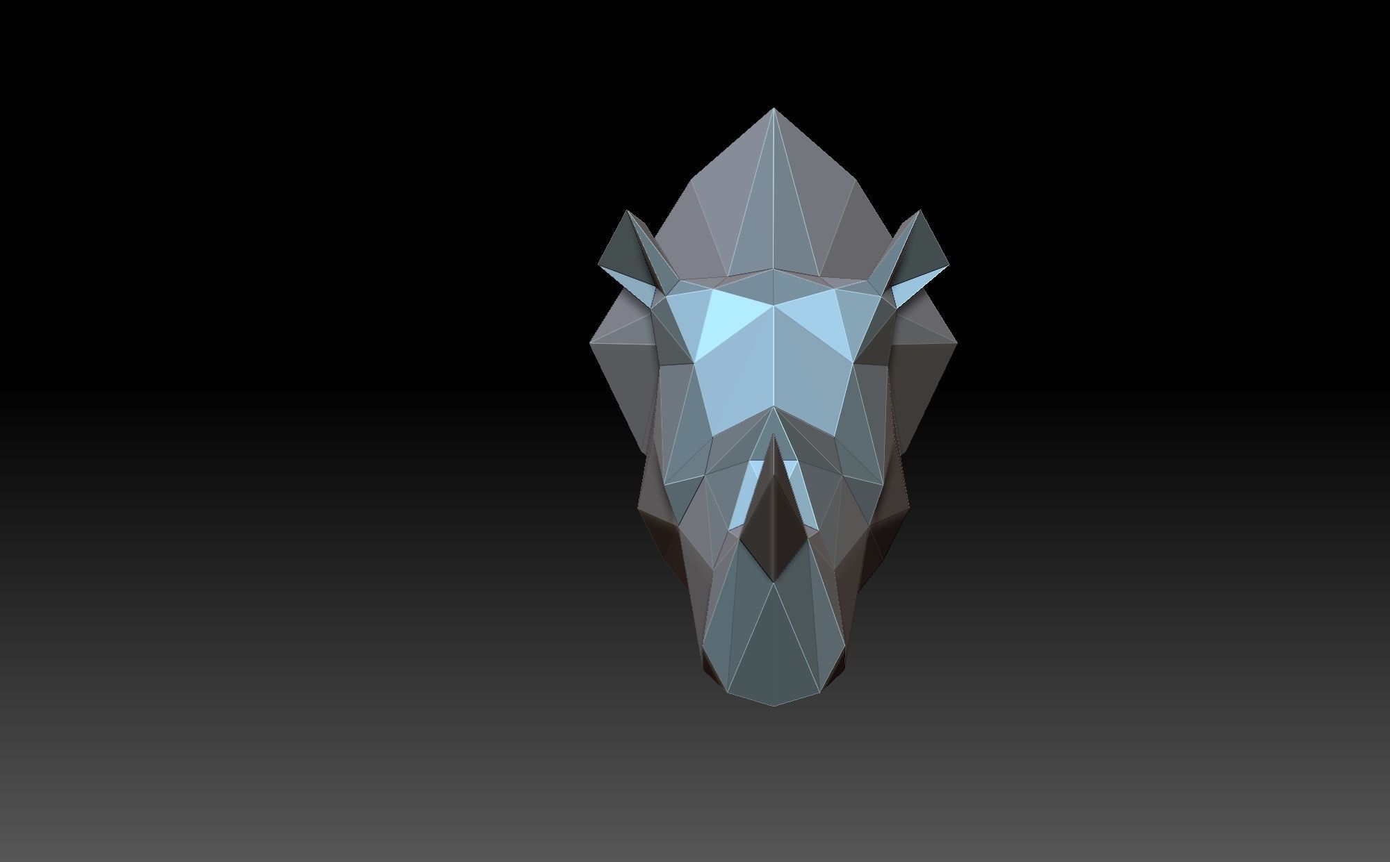 Head rhino 3D print model_2