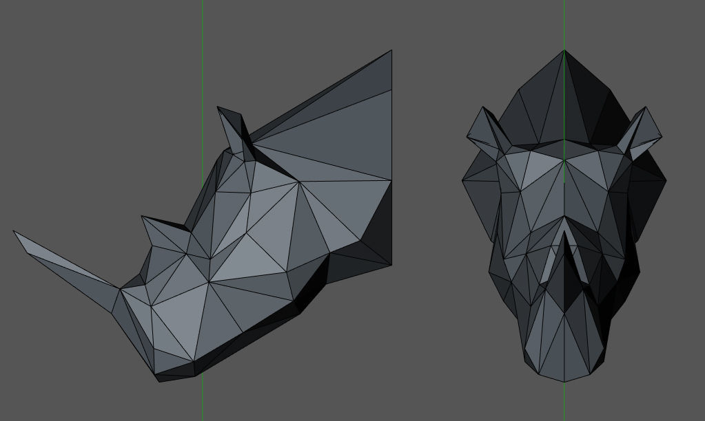 Head rhino 3D print model_7