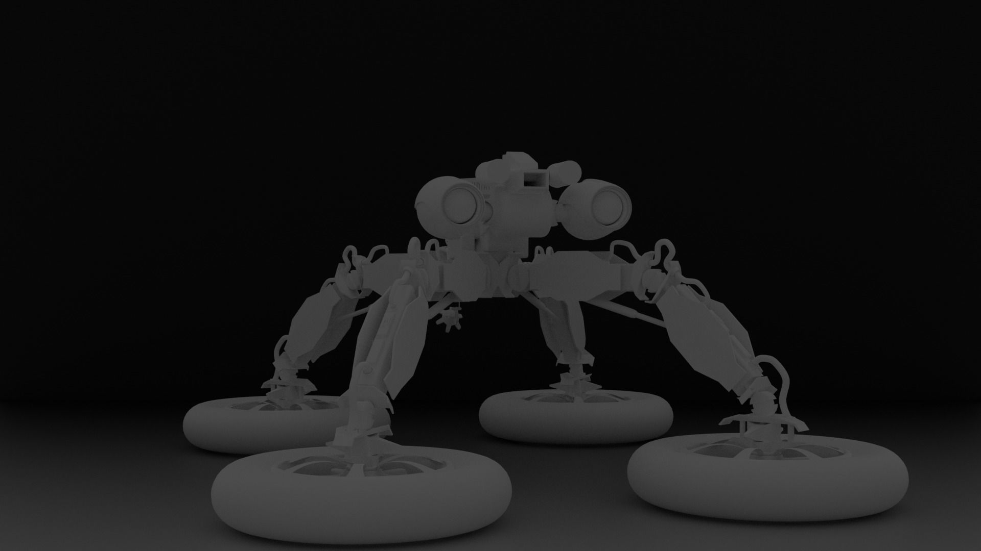 Robot on two wheels 3D model_1