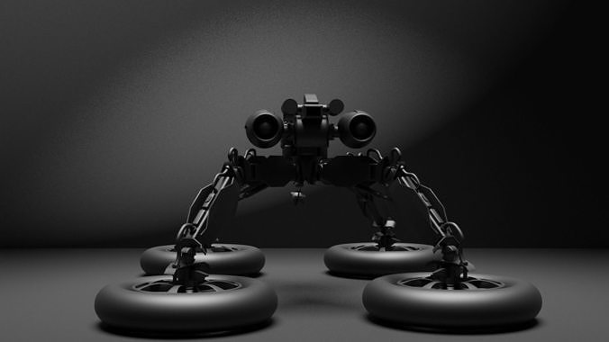Robot on two wheels 3D model