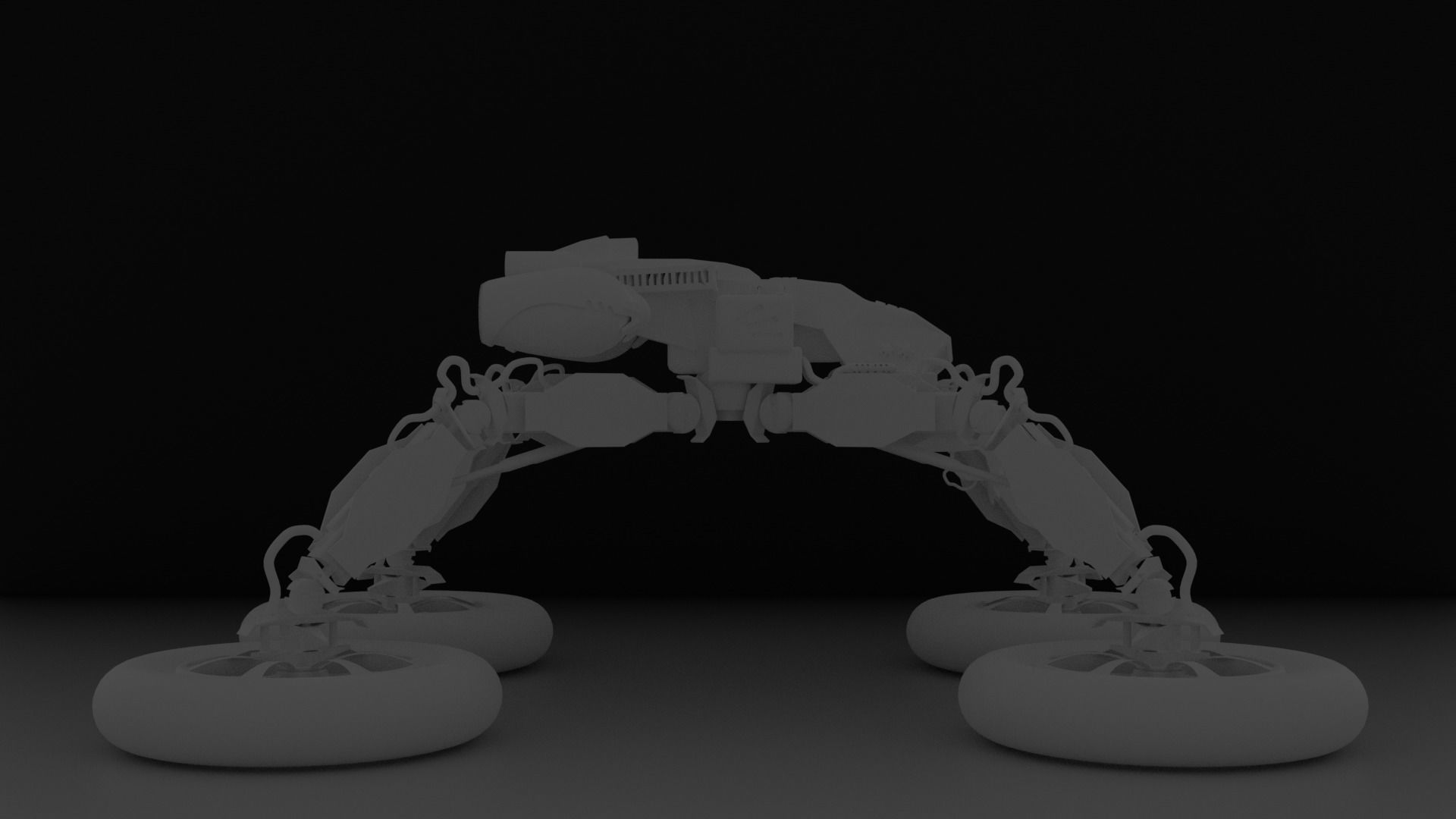 Robot on two wheels 3D model_3
