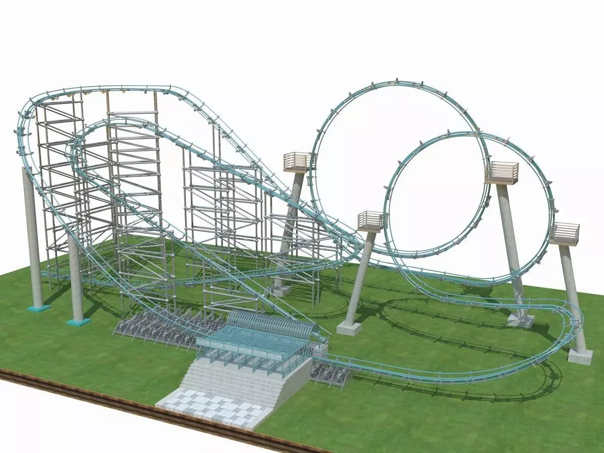 Roller Coaster 1 3D model_0
