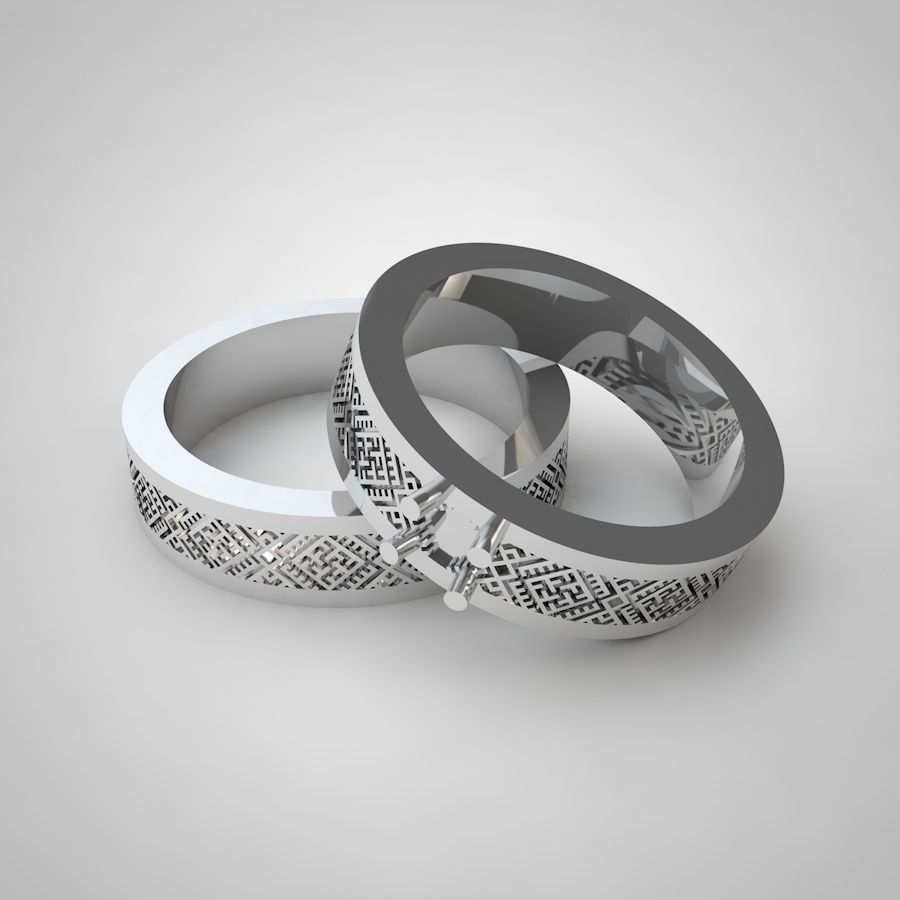2 wedding rings 3D print model_6