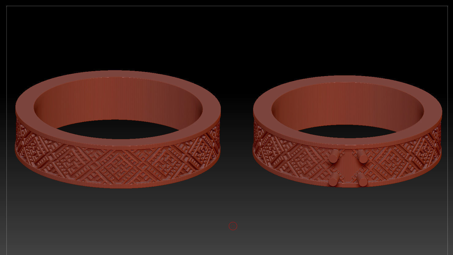 2 wedding rings 3D print model_2