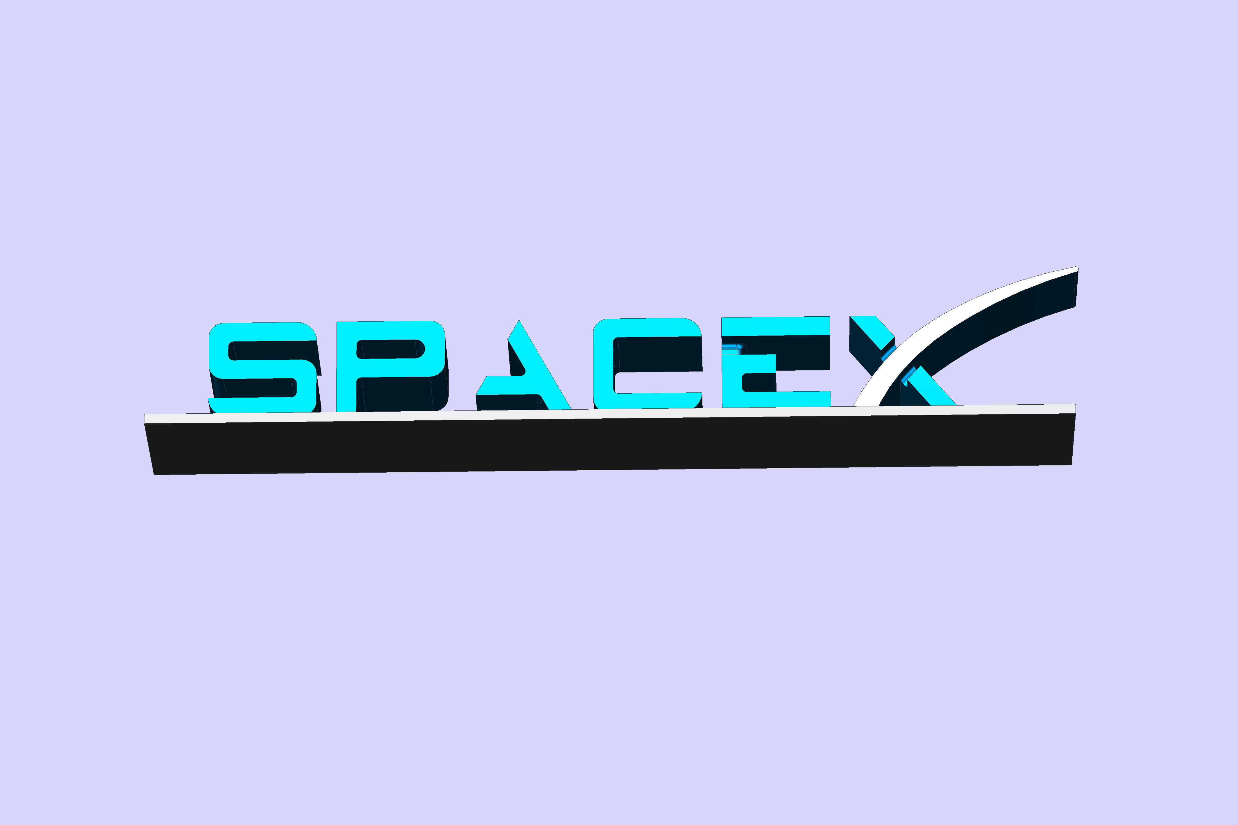 Nameplate spaceX logo desk tag spacex logotype sign 3D model 3D ...