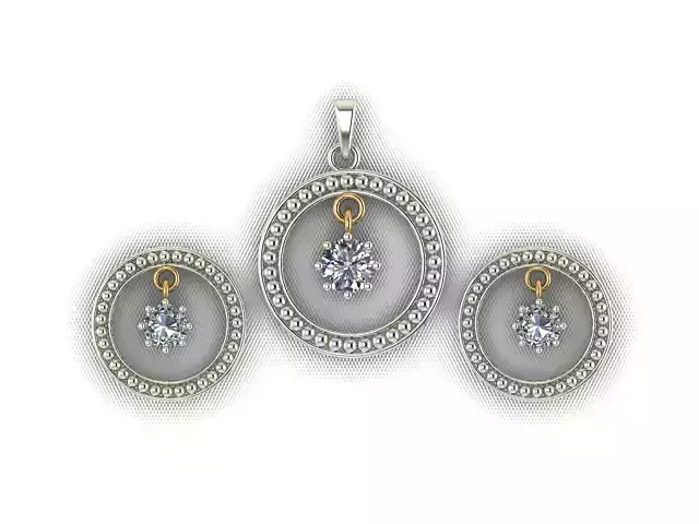 Round hanging stone pendant 3D print model