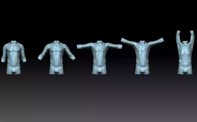 Low poly torso different mannequins