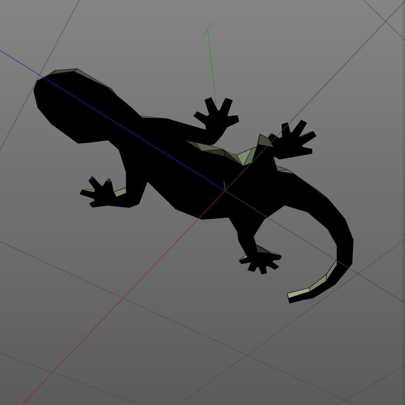 Low poly lizard 3D print model_6