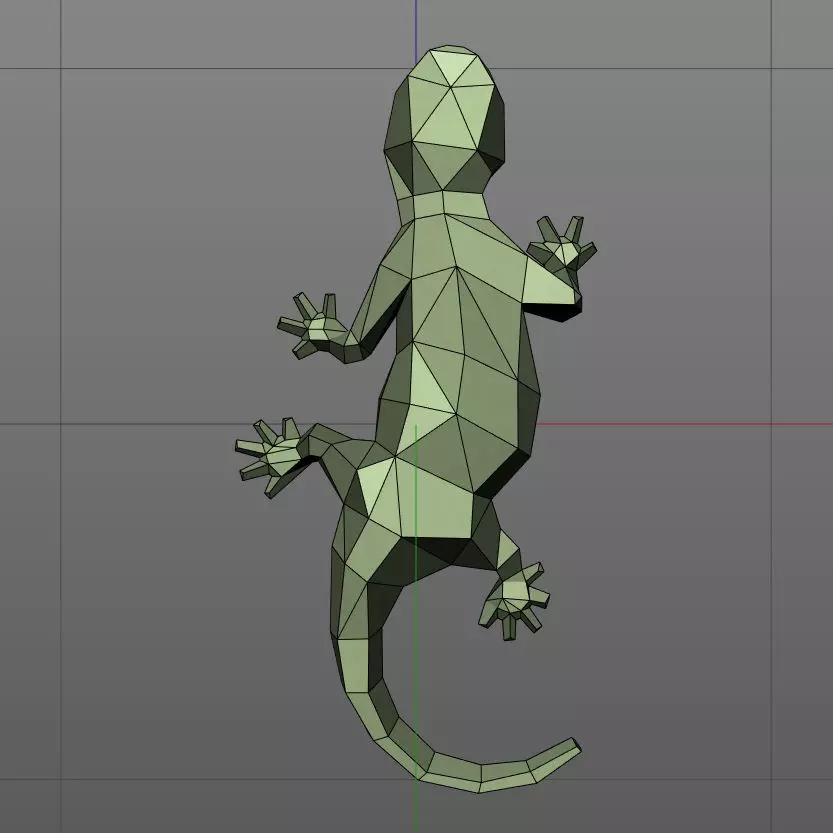 Low poly lizard 3D print model_0